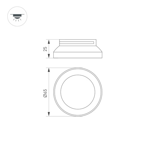 Вставка SP-POLO-R65 (BK, 3-3) (Arlight, Металл)