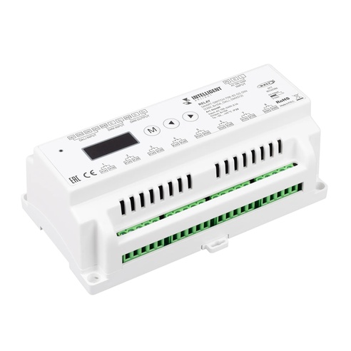 INTELLIGENT ARLIGHT Релейный модуль SMART-SWITCH-708-82-D2-DIN (230V, 8x10A, DALI, DMX512) (IARL, IP20 Пластик, 5 лет)