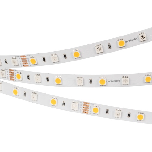 Лента RT-B60-10mm 24V RGBW-White (14.4 W/m, IP20, 5m) (Arlight, Открытый)