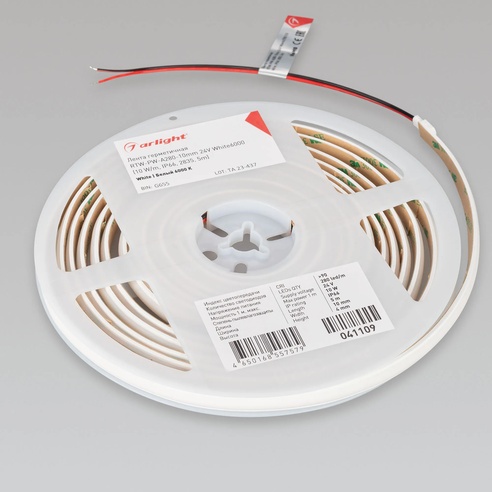 Лента светодиодная герметичная RTW-PW-A280-10mm 24V White6000 (10 W/m, IP66, 2835, 5m) (Arlight, Матовая)