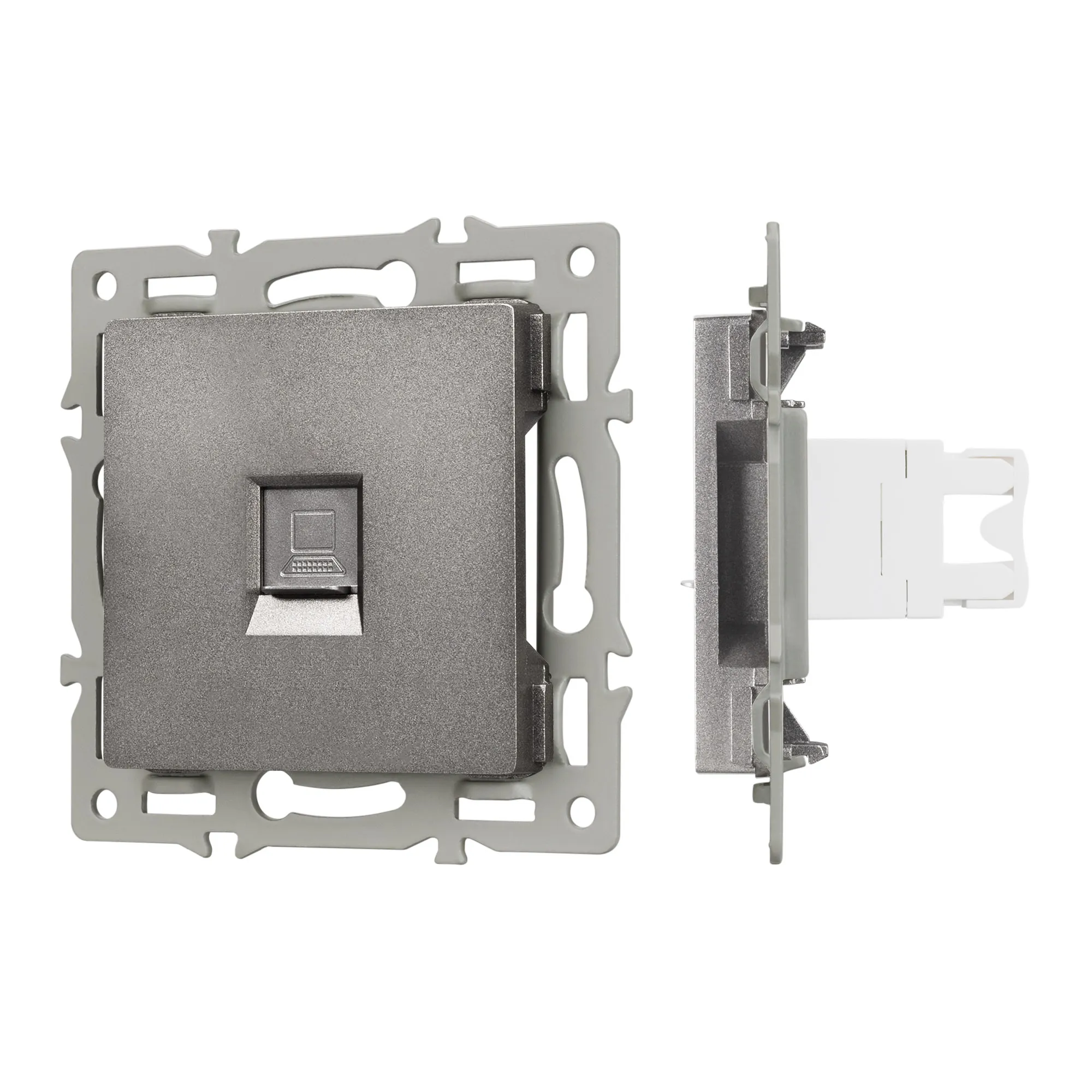 Механизм компьютерной розетки SCT-MPC1-PL-GR (RJ-45, CAT6) (Arlight, -) - изображение товара