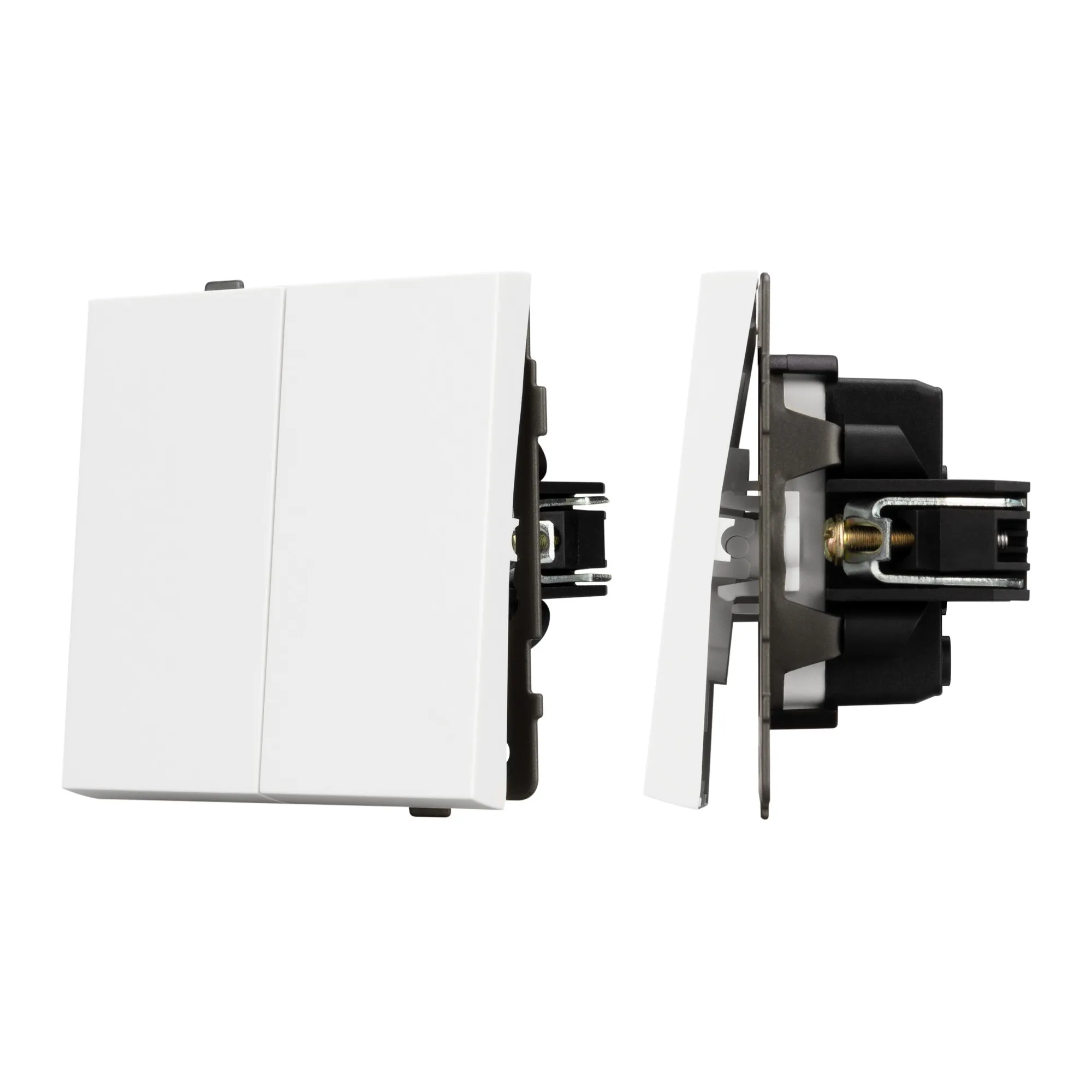 Механизм выключателя двухклавишный непроходной SWT-TENDO-MK02-PL-WH (230V, 10A) (Arlight, -) - изображение товара